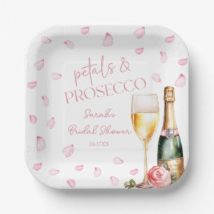 Plato De Papel Petales y Prosecco Mimosa Champán Ducha de Novias