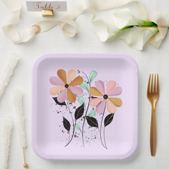 Plato De Papel Pétalos Bonitos (Boda)