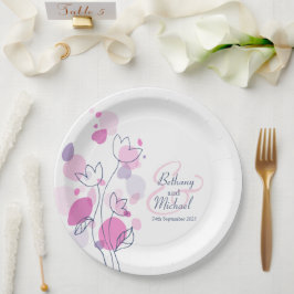 Plato De Papel pétalos de flores de confeti boda placa de papel p