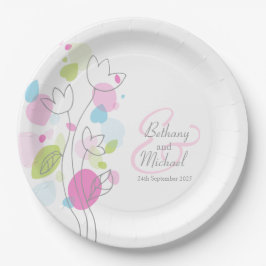 Plato De Papel pétalos de flores de confeti boda placa de papel p