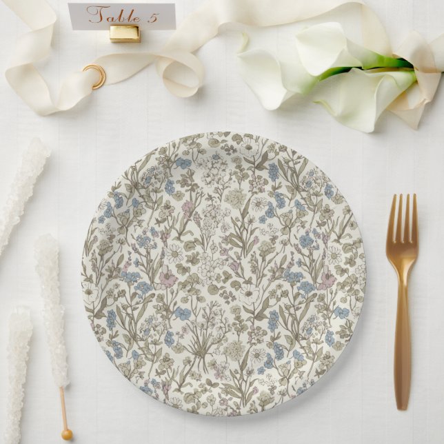 Plato De Papel Pétalos Indomables (Boda)