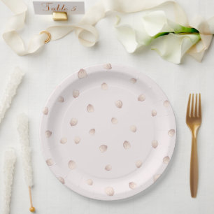 Plato De Papel pétalos rosados de dispersión hermosa