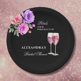 Plato De Papel Pétalos rosados y ducha de novias Peony Prosecco
