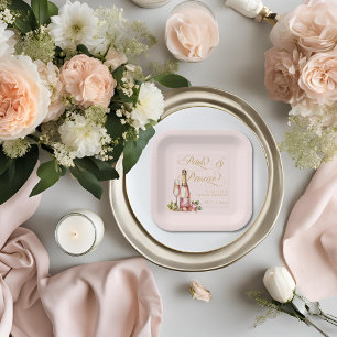 Plato De Papel Pétalos y Prosecco Floral Bridal Shower Elegante