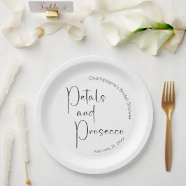 Plato De Papel Pétalos y Prosecco para Despedida de Soltera con L