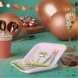 Plato De Papel Peter el conejo en su jardín