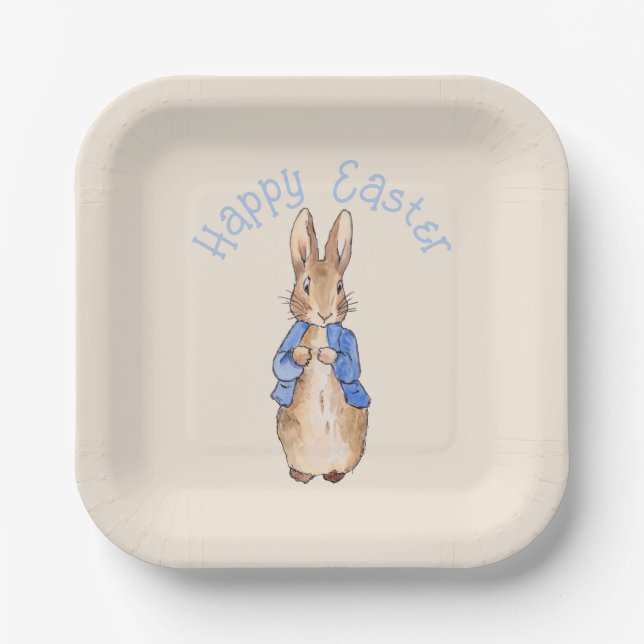 Plato De Papel Peter el saludo feliz de Pascua (Anverso)