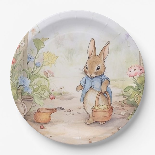 Plato De Papel Peter Rabbit Baby Shower (Anverso)
