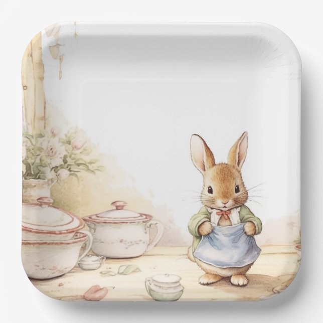 Plato De Papel Peter Rabbit Baby Shower (Anverso)