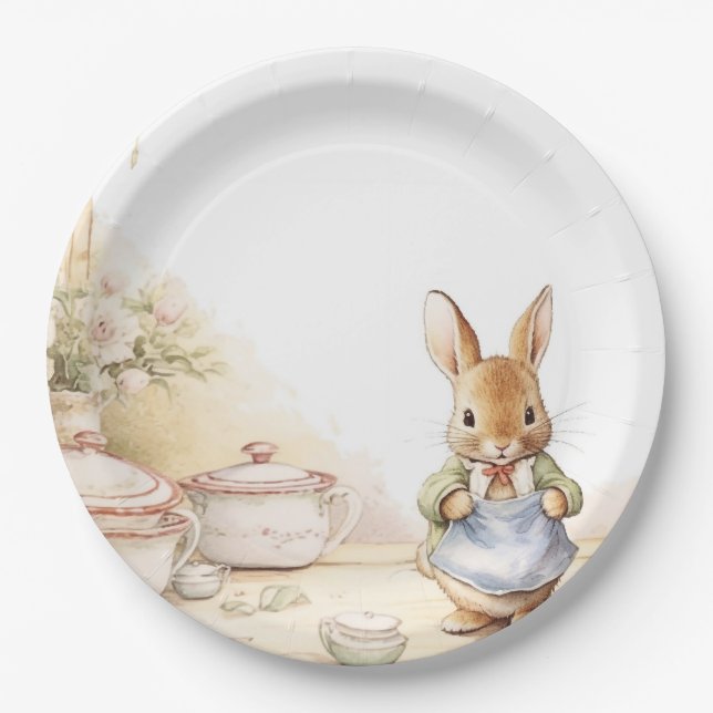 Plato De Papel Peter Rabbit Baby Shower (Anverso)