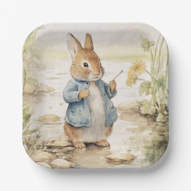 Plato De Papel Peter Rabbit Baby Shower (Anverso)