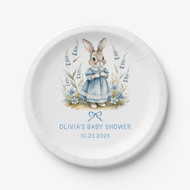 Plato De Papel Peter Rabbit Baby Shower Paper Plates (Anverso)