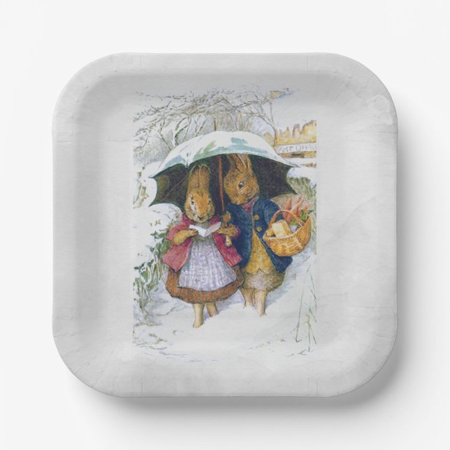 Plato De Papel Peter Rabbit (paraguas) (Anverso)