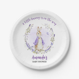 Plato De Papel Peter Rabbit Purple Baby Shower