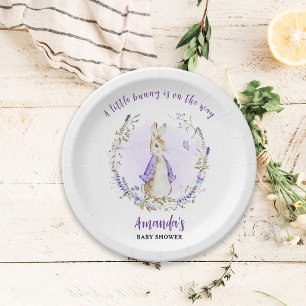 Plato De Papel Peter Rabbit Purple Baby Shower