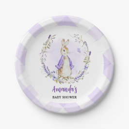 Plato De Papel Peter Rabbit Purple Baby Shower