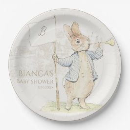 Plato De Papel Peter the Rabbit Algún conejo Baby Shower