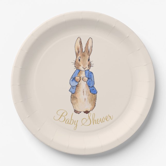 Plato De Papel Peter the Rabbit Baby Shower (Anverso)