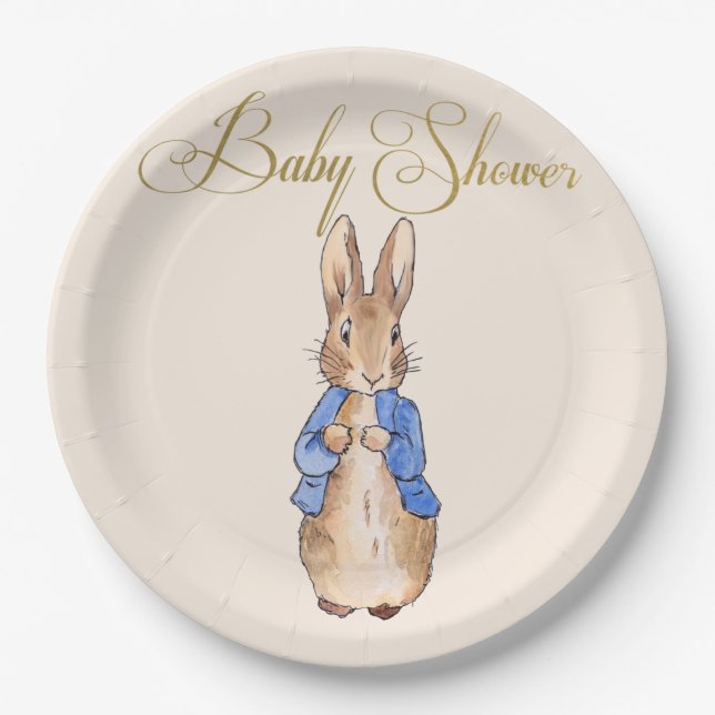 Plato De Papel Peter the Rabbit Baby Shower (Anverso)