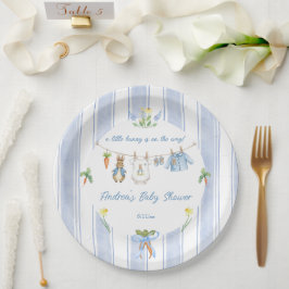 Plato De Papel Peter the Rabbit Clothesline Baby Shower