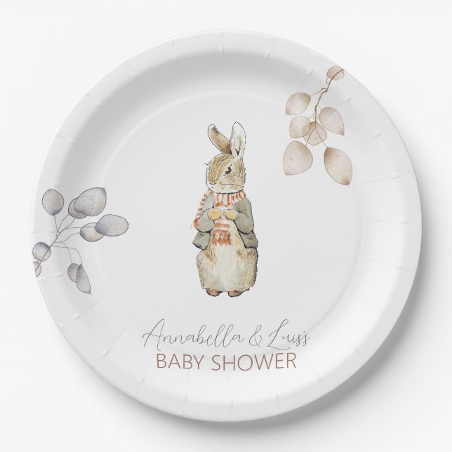 Plato De Papel Peter the Rabbit Fall en el invierno de otoño en B (Anverso)