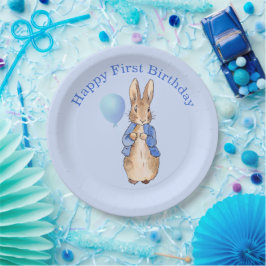 Plato De Papel Peter the Rabbit feliz primer cumpleaños