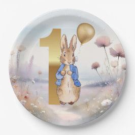 Plato De Papel Peter the Rabbit Florines del primer cumpleaños
