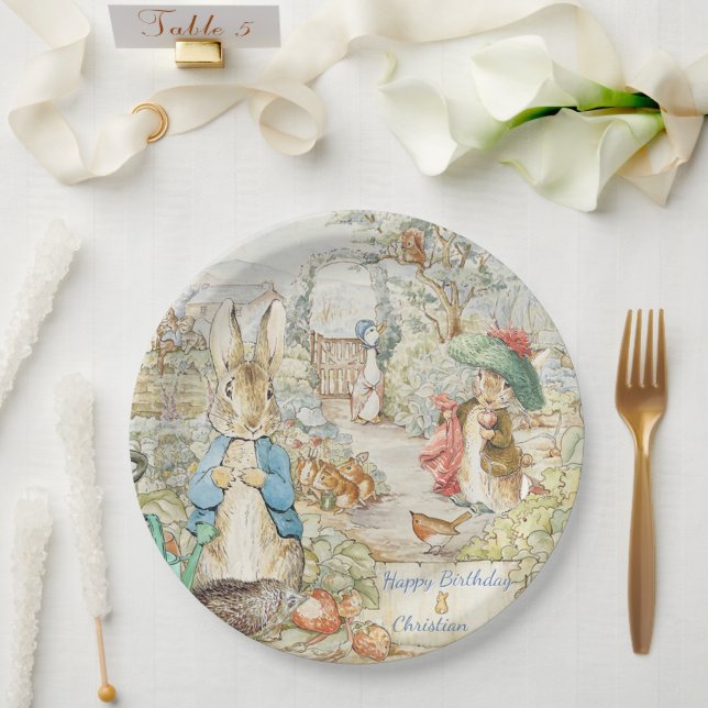 Plato De Papel Peter the Rabbit Garden Storybook Cumpleaños (Boda)
