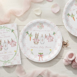 Plato De Papel Peter the Rabbit Girl Clothesline Baby Shower