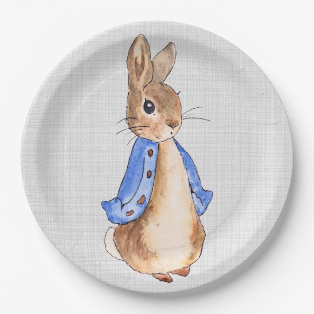 Plato De Papel Peter the Rabbit Gray Linen (Anverso)