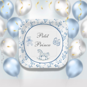 Plato De Papel Petit Prince French Chinoiserie-Baby Shower Plates