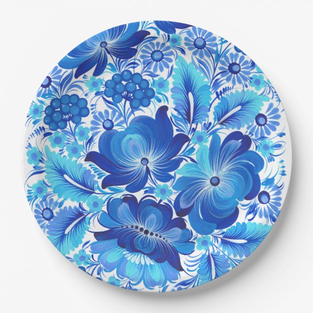 Plato De Papel Petrikivka Ukrainian traditional folk art  (Anverso)
