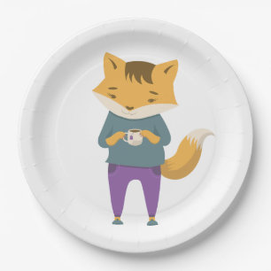 Plato De Papel Pezón lindo con taza de té