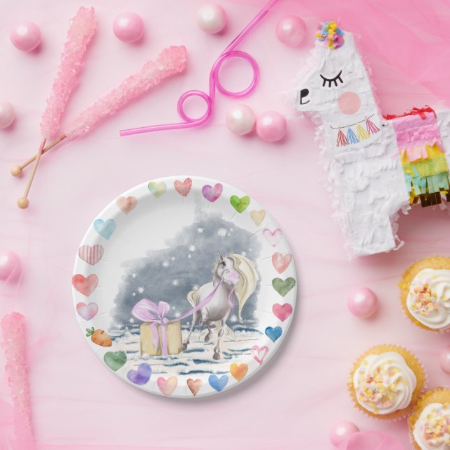 Plato De Papel Pferde Pappteller für Kindergeburtstag (Fiesta)