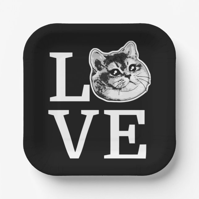 Plato De Papel Philly Love Cat (Anverso)