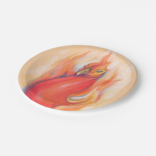 Plato De Papel Phoenix en el arte del pastel de las llamas
