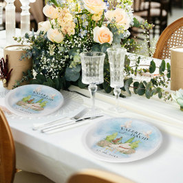 Plato De Papel Piano elegante | Palomas florales de violín Boda L