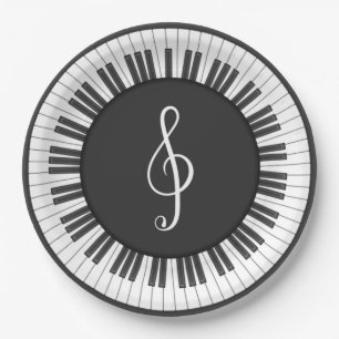 Plato De Papel Piano Plates Personalizable Fiesta Concierto Recit