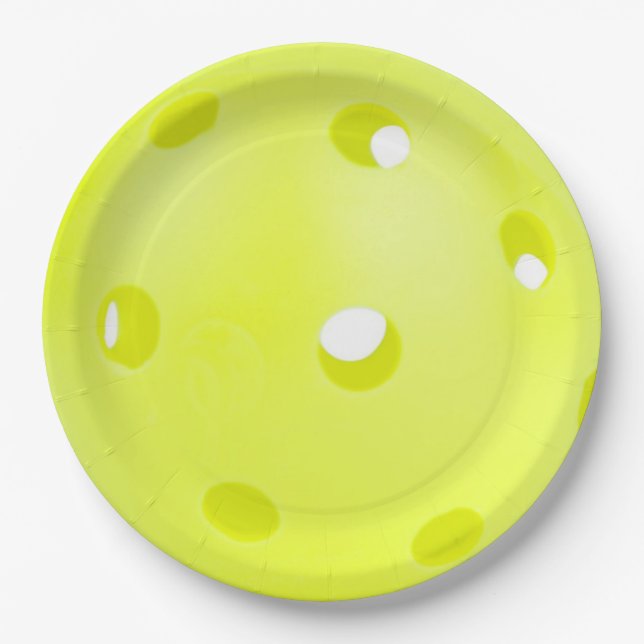 Plato De Papel Pickle Ball Yellow Pickleball Sports (Anverso)