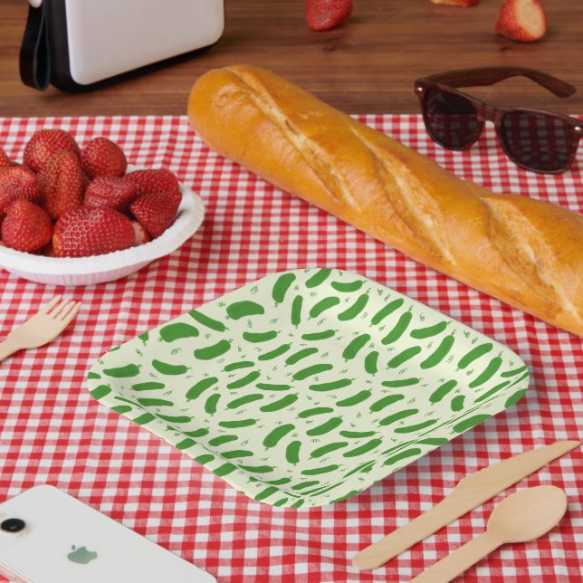 Plato De Papel Pickle & Fresh Collection patterned (Picnic)