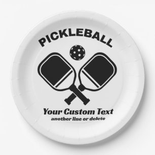 Plato De Papel Pickleball Club Paddle & Ball Personalizado