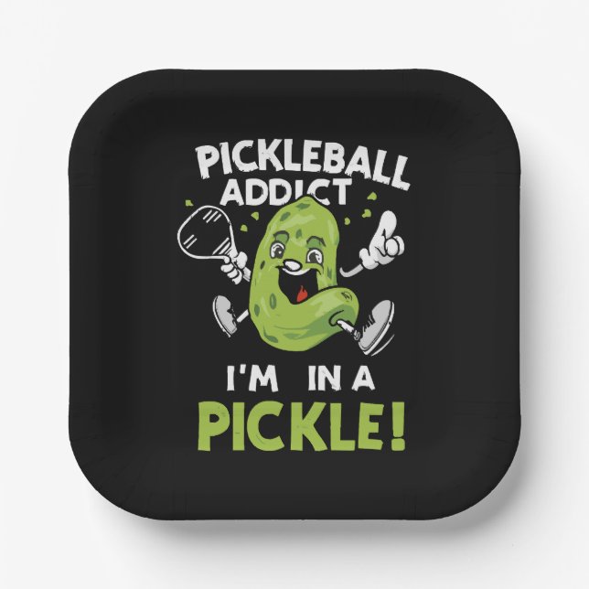 Plato De Papel Pickleball Divertido (Anverso)
