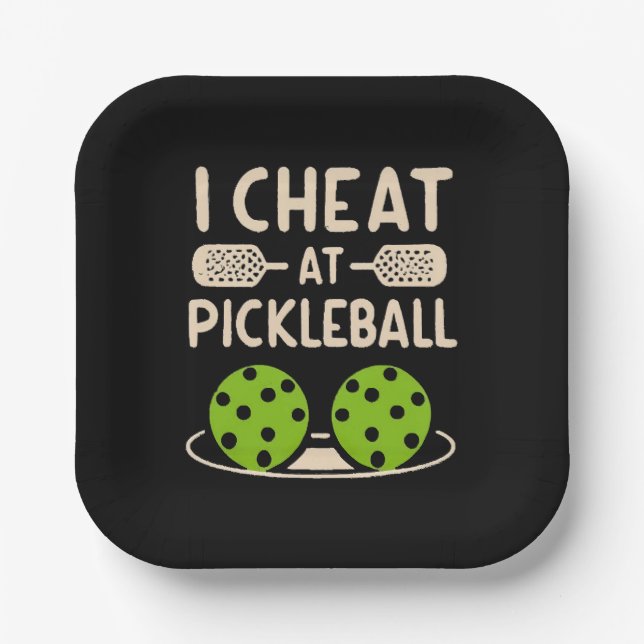 Plato De Papel Pickleball Divertido (Anverso)