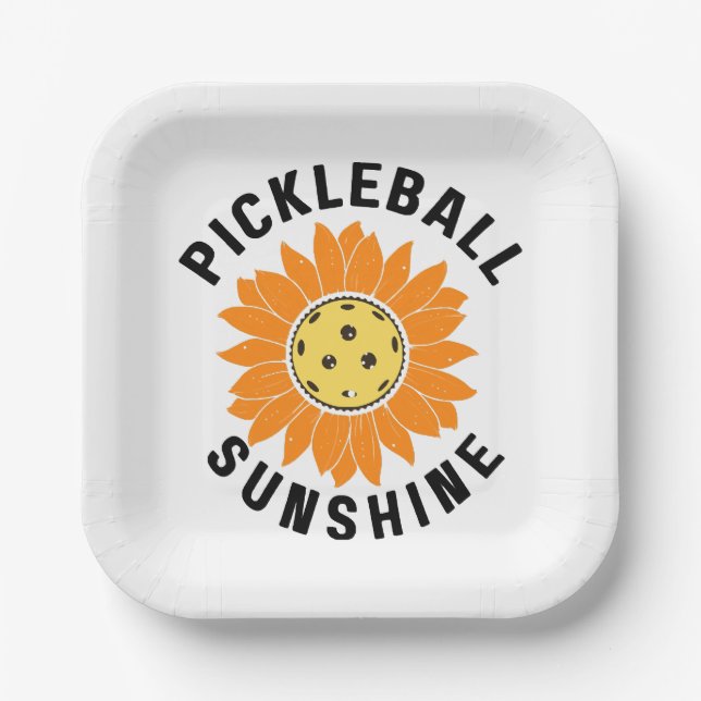 Plato De Papel Pickleball sol (Anverso)