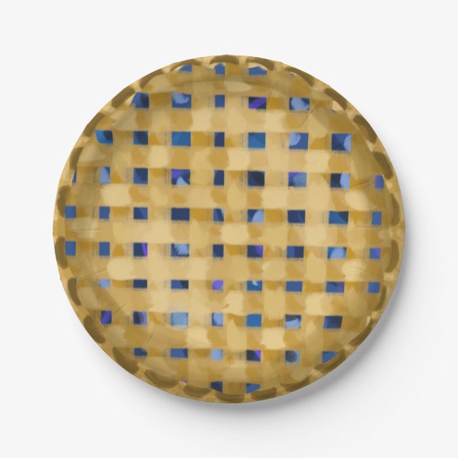 Plato De Papel Picnic casero Blueberry Pie 4 de julio (Anverso)
