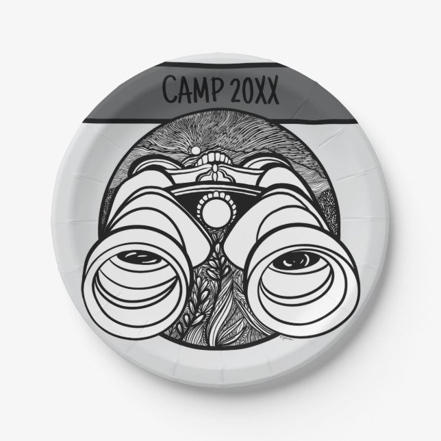 Plato De Papel Picnic de Camping Personalizado Camper/Hiker (Anverso)