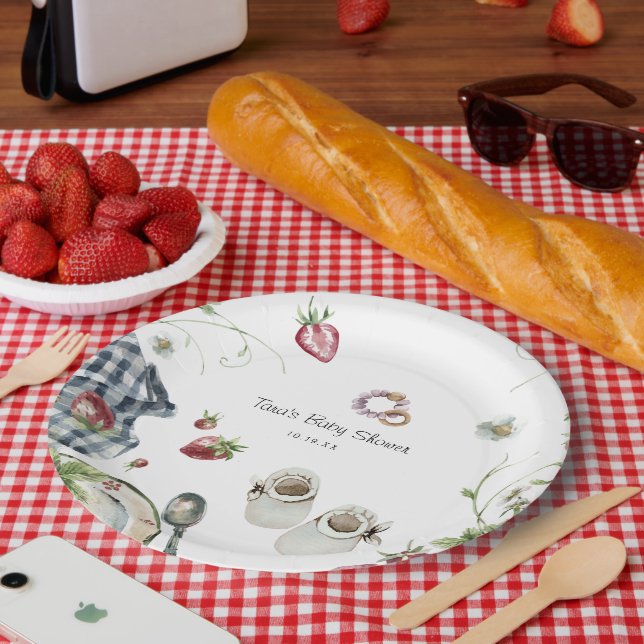 Plato De Papel Picnic de verano dulce | Placa de papel Baby Showe (Picnic)