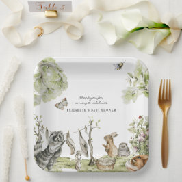 Plato De Papel Pícnic en el bosque | Baby Shower de animales del 