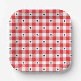 Plato De Papel Pícnic Patriótico de Verano