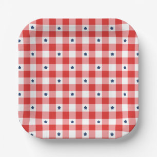 Plato De Papel Pícnic Patriótico de Verano
